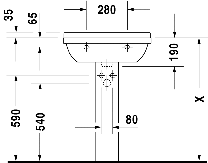 Раковина подвесная Duravit Strack 3 0300650000 65х48 см