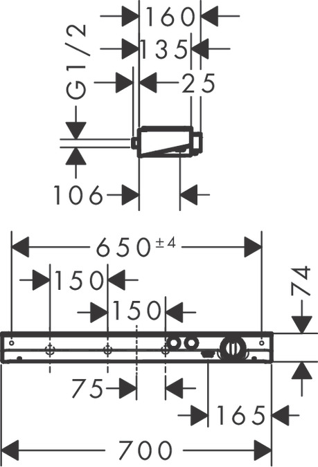 Смеситель для душа с термостатом Hansgrohe ShowerTablet Select 700 13184400 белый, хром