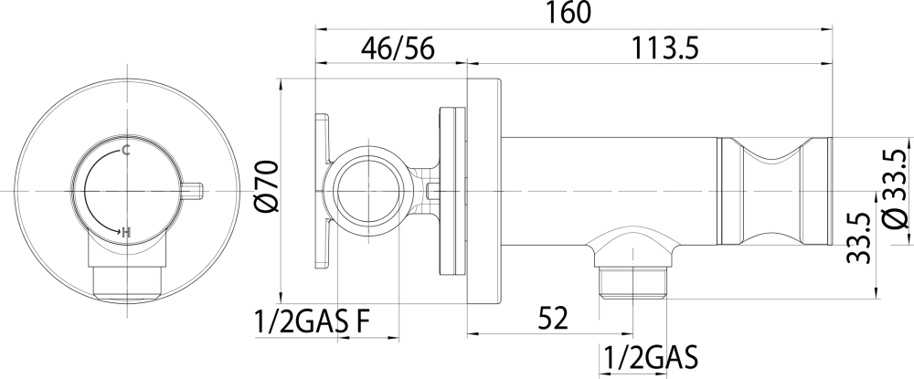 Гигиенический душ со смесителем Bossini Paloma Brass E37005B.021 Золото (комплект)