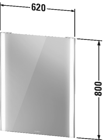 Зеркало с подсветкой DURAVIT XViu XV70310B1B1 620 мм х 800 мм, версия Sensor, шампань