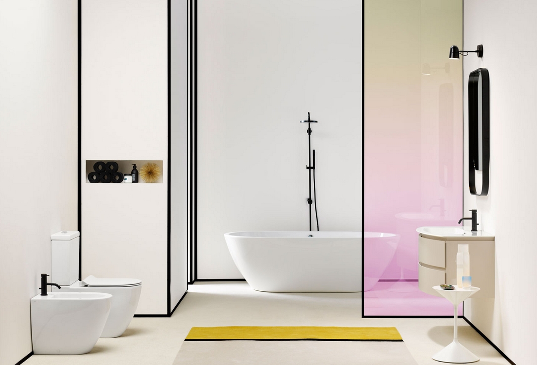 Раковина накладная/подвесная GSI PURA 8826111 820 мм х 490 мм, с отверстием под смеситель, с переливом, белый глянцевый