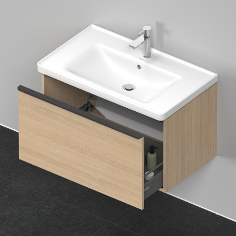 Тумба подвесная под раковину DURAVIT D-Neo DE425503030 784 мм х 452 мм, с одним выдвижным ящиком, натуральный дуб