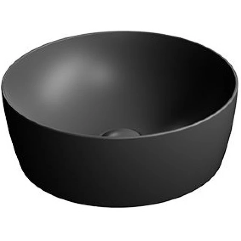 Раковина - чаша накладная круглая GSI NUBES X 903926 400 мм х 400 мм, без отверстия под смеситель, без перелива, чёрная Ardesia матовая