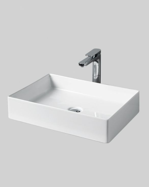 Раковина накладная ARTCERAM SCALINO SCL002 01 00 550 мм х 380 мм, без отверстия под смеситель, без перелива, белый глянцевый