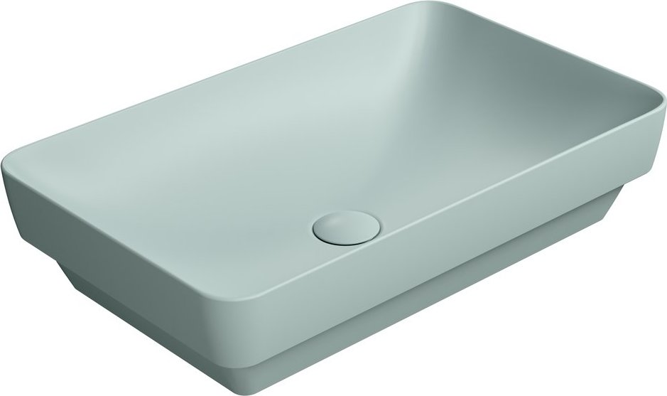 Раковина накладная GSI PURA 883715 600 мм х 380 мм, без отверстия под смеситель, без перелива, цвет Ghiaccio Matte
