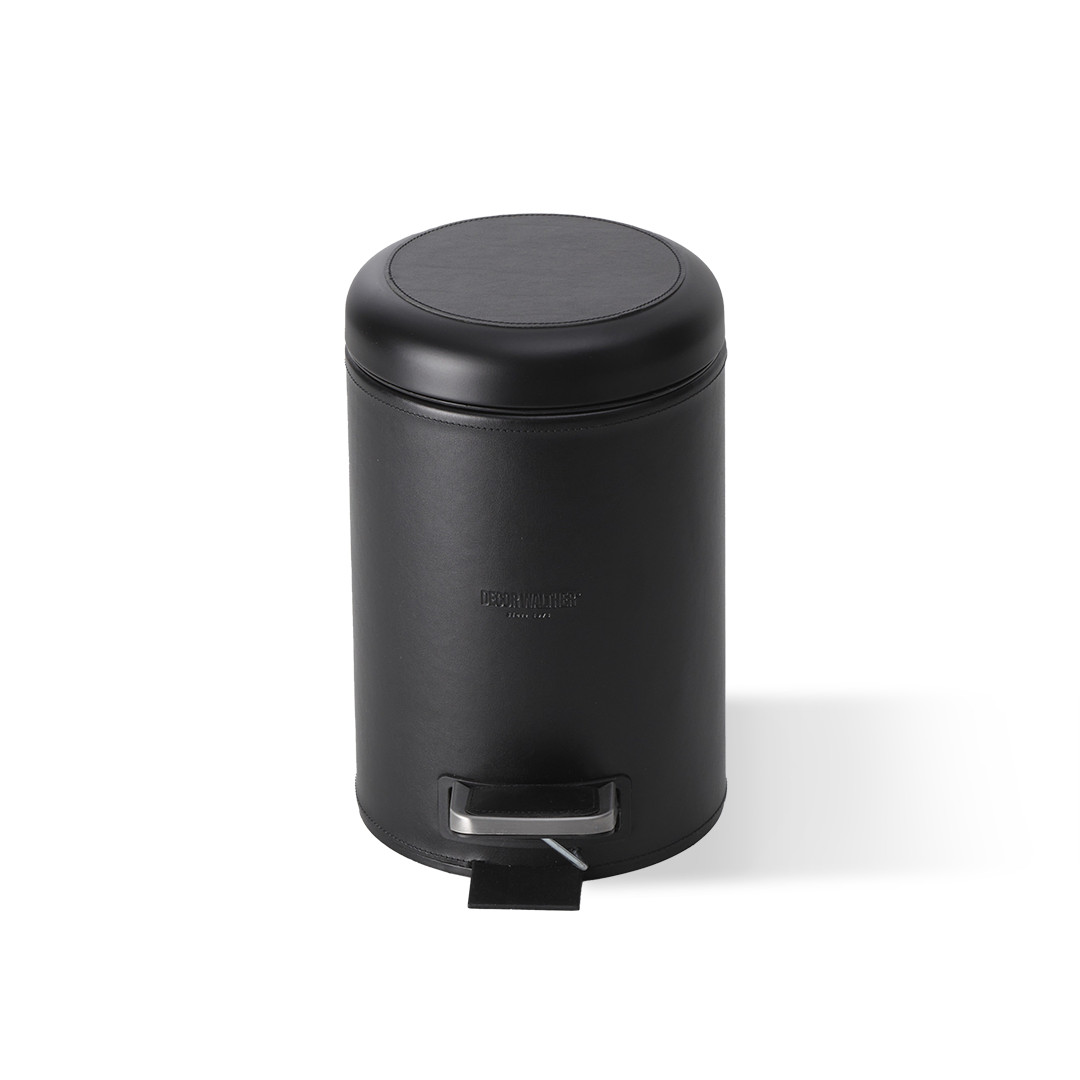 Ведро для мусора с крышкой и педалью, DECOR WALTHER  Brownie TE  0939560    26 x 17 x 24 см, отделка искусственная кожа, цвет: черный матовый
