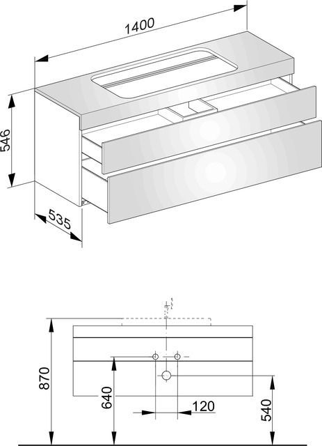 Тумба под умывальник Keuco Edition 400  31583 370100 корпус/фасад структурный лак трюфель