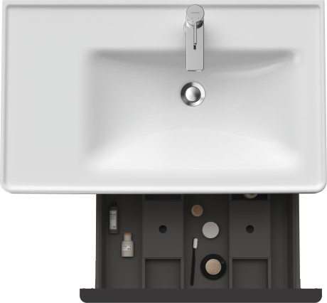 Тумба подвесная под раковину DURAVIT D-Neo DE425703030 784 мм х 452 мм, с выдвижным ящиком и открытой боковой полкой, натуральный дуб