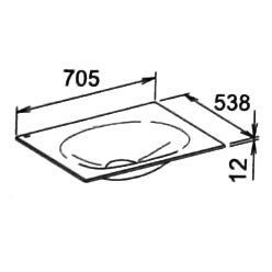 Раковина встраиваемая без отверстия под смеситель Keuco Edition Lignatur 33340 310700