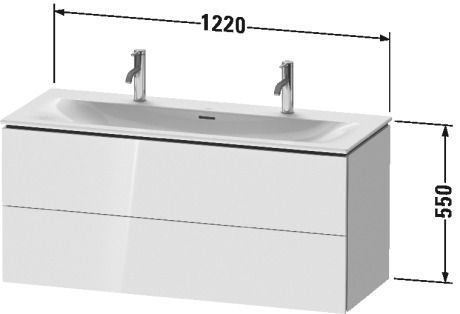 Тумба подвесная под раковину Duravit L-Cube LC630902222 белый глянцевый