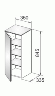 Средний шкаф Keuco Royal Reflex 34020 570001 корпус матовый лак/фасад стекло черный