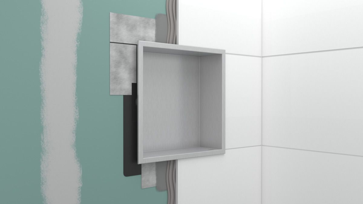 Настенный короб HANSGROHE XtraStoris Original 56057800 с интегрированной рамой 300 мм х 150 мм х 100 мм, полированная сталь