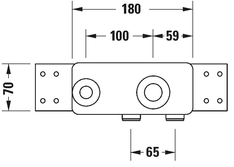 Скрытая часть однорычажного смесителя из стены для раковины DURAVIT C.1 GK1900002000