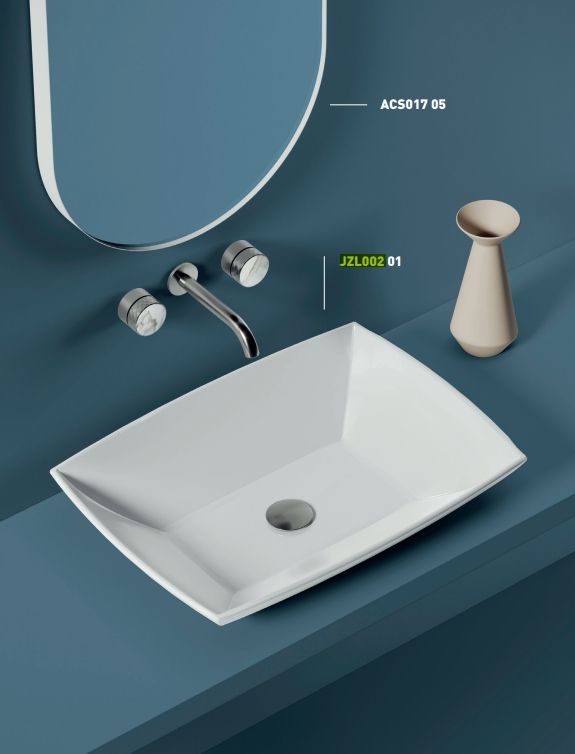 Раковина накладная ARTCERAM JAZZ JZL002 01 00   600х400 мм, без отверстия под смеситель, без перелива, белый глянцевый (Снимается с производства)