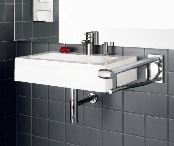 Складной поручень для умывальника Keuco Plan Care 34902 170638 алюминий серебристый, светло-серый