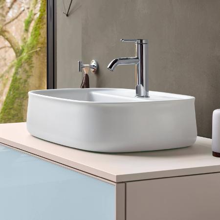 Раковина накладная DURAVIT ZENCHA 2374423271 420 мм х 420 мм, без перелива, с площадкой и отверстием под смеситель, белый шелковисто-матовый