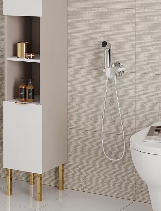 Гигиенический комплект HANSGROHE Bidette S 1 jet 29232670 со шлангом и держателем, цвет Чёрный матовый