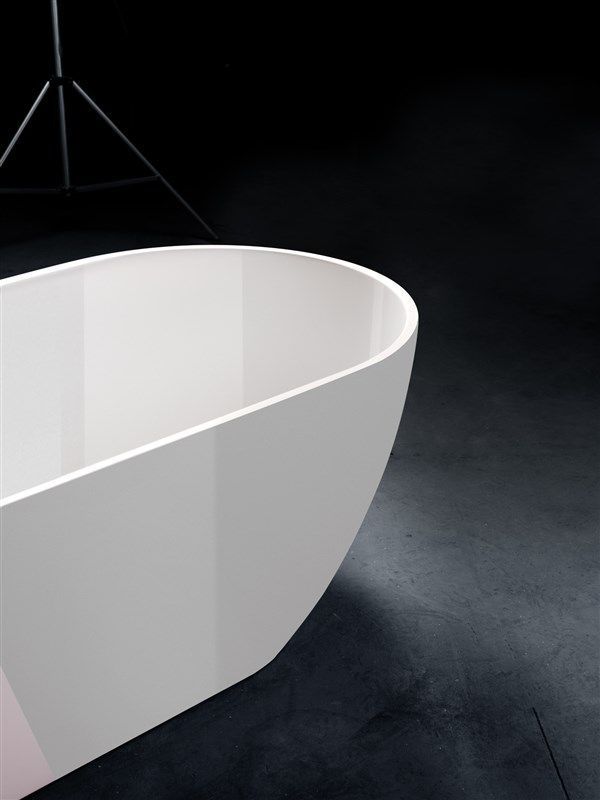 Ванна отдельностоящая TREESSE CLIVIA V447BL 800 мм х 1700 мм, из композита Solid Surface, белый глянцевый