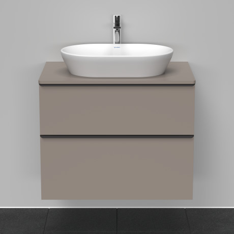 Тумба подвесная под раковину DURAVIT D-Neo DE496704343 800 мм х 550 мм, с консолью, с двумя выдвижными ящиками, базальт матовый