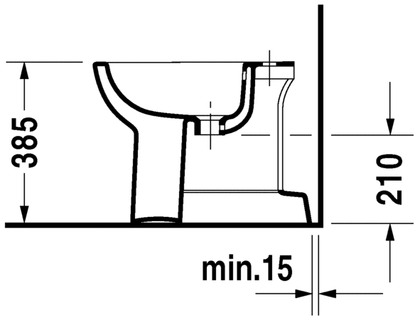 Напольное биде Duravit D-Code 22371000002 с переливом, с креплением, белое