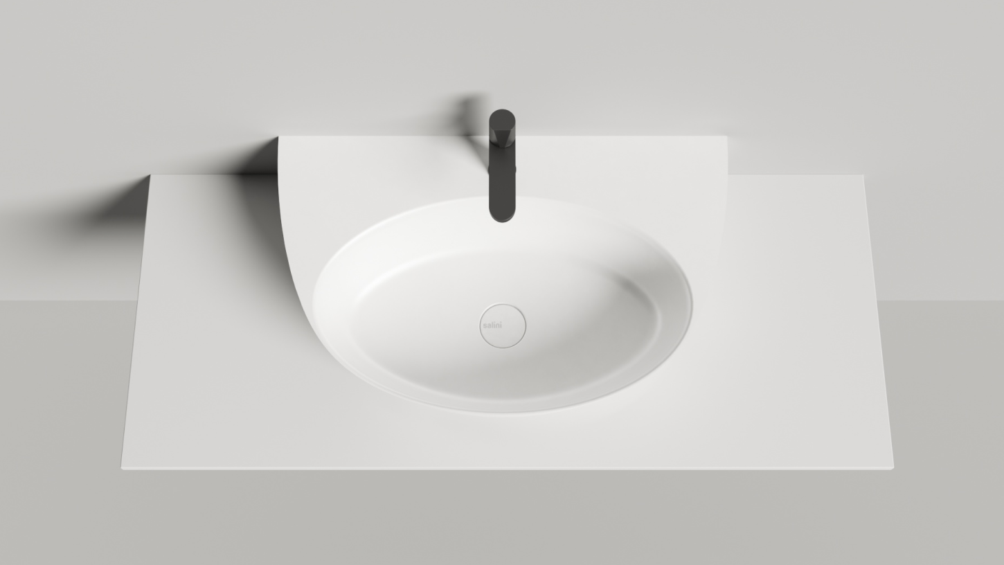 Раковина подвесная/накладная овальная SALINI ALDA WALL 03 140313G 450х710х150мм, S-Sense, с отверстием под смеситель, цвет Белый глянцевый