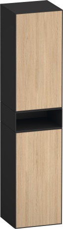 Шкаф-пенал высокий 2 дверцы, петли справа DURAVIT ZENCHA ZE1353R30800000 360 мм х 400 мм х 1900 мм, натуральный дуб/графит суперматовый