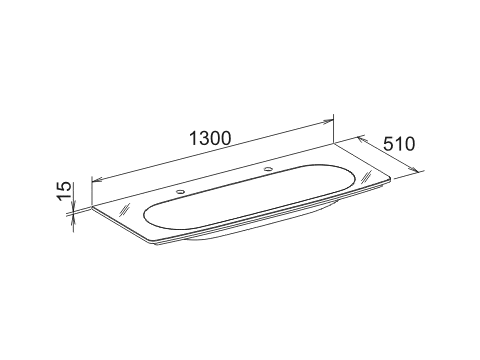 РАСПРОДАЖА Раковина встраиваемая KEUCO Elegance New 31671 900002 для двух смесителей на 1 отверстие, белая