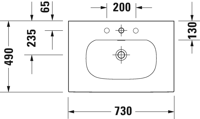 Раковина подвесная Duravit Viu 2344730000 73х49см