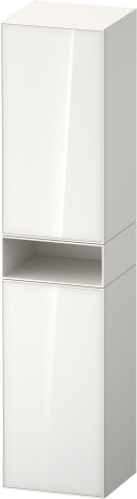 Шкаф-пенал высокий 2 дверцы, петли слева DURAVIT ZENCHA ZE1353L64840000 360 мм х 400 мм х 1900 мм, стекло белое/белый суперматовый