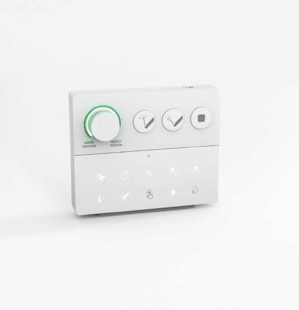 Подвесной умный безободковый унитаз GSI WClean 7418K26 590х375 мм, с модулем электронного биде и сиденьем Soft-Close, цвет чёрный матовый Ardesia