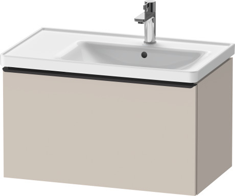 Тумба подвесная под раковину DURAVIT D-Neo DE425509191 784 мм х 452 мм, с одним выдвижным ящиком, серо-коричневый матовый