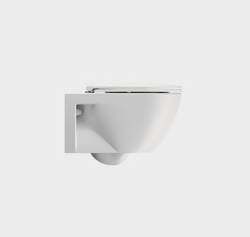 Унитаз подвесной GSI PURA ECO 880709 350 мм х 550 мм, Swirlflush, с открытым креплением, цвет Белый матовый