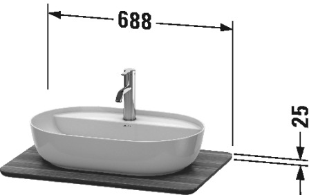 Столешница для раковины Duravit Luv LU946007777 массив американского ореха