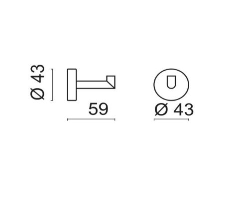 Крючок из стали AISI304 BOSSINI Inox Line V50406.075 цвет Матовая нержавеющая сталь