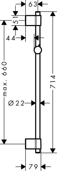 Штанга для душа Hansgrohe Unica 27355000 Хром