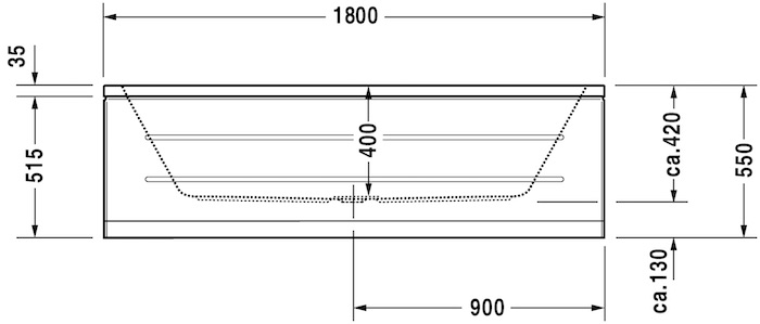 Акриловая встраиваемая ванна Duravit D-Code 700101000000000 1800 х 800