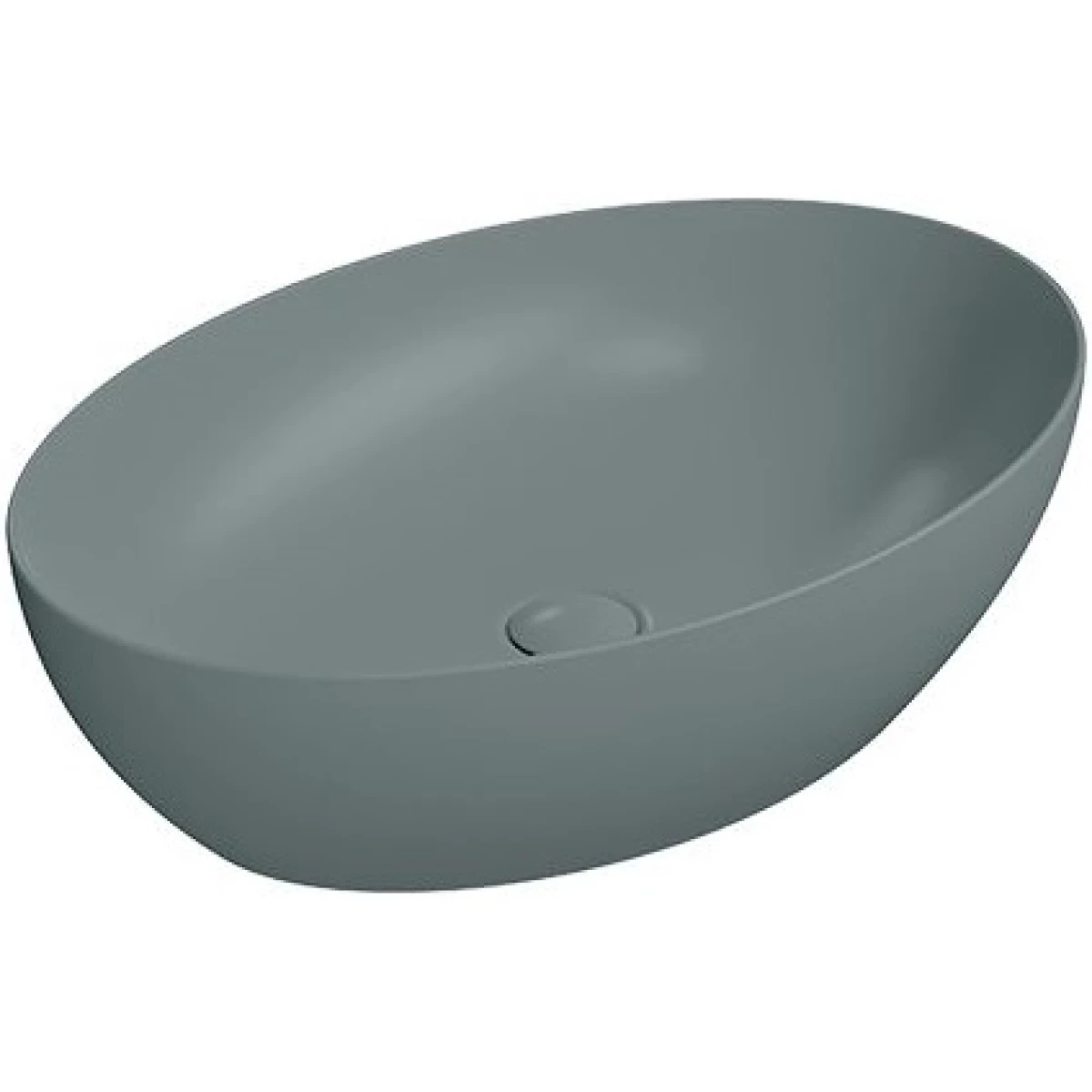 Раковина-чаша накладная овальная GSI PURA 884204 600 мм х 420 мм, без отверстия под смеситель, Agave Matte