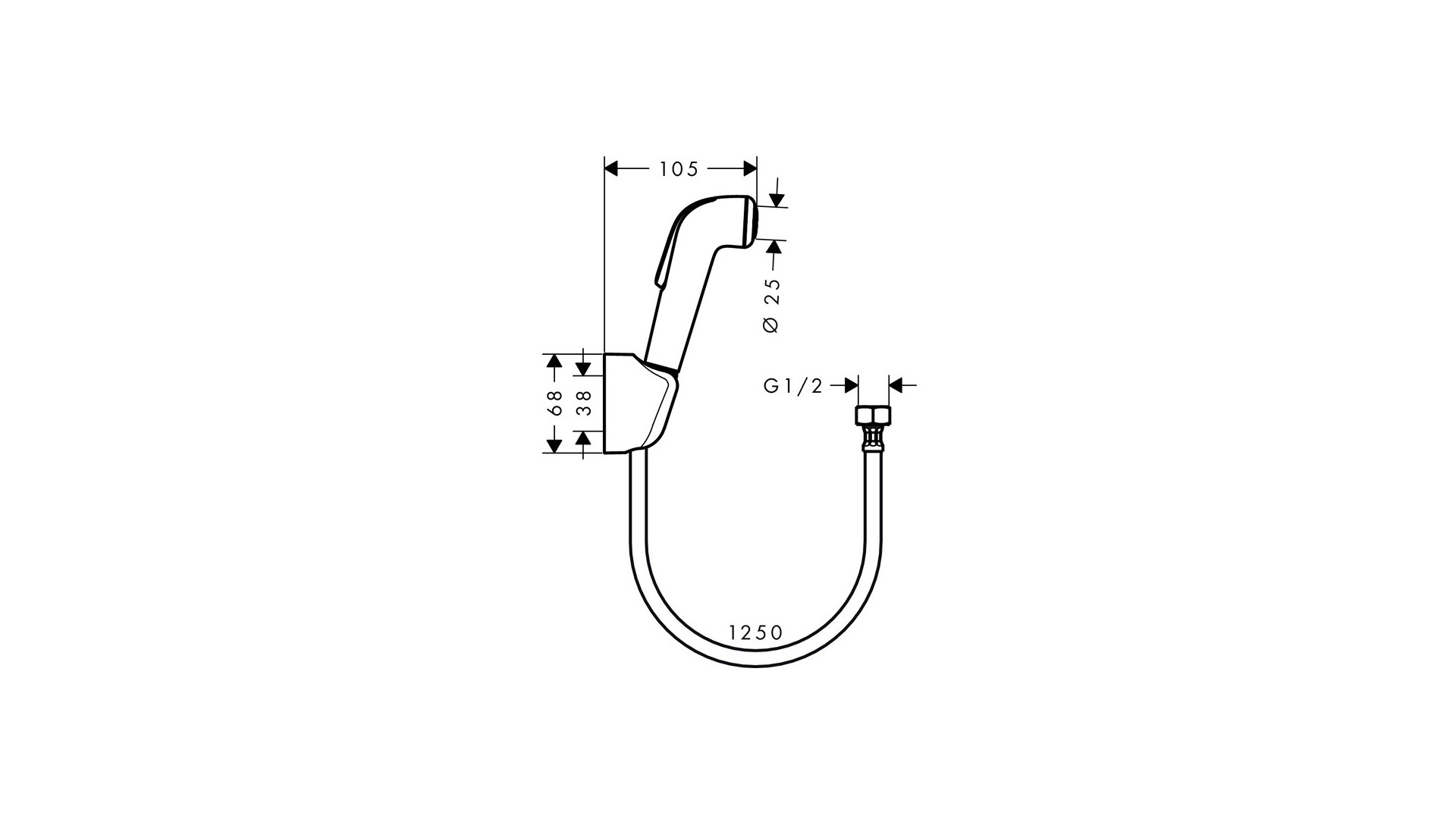 Гигиенический душ Hansgrohe 32122000 Хром/Белый