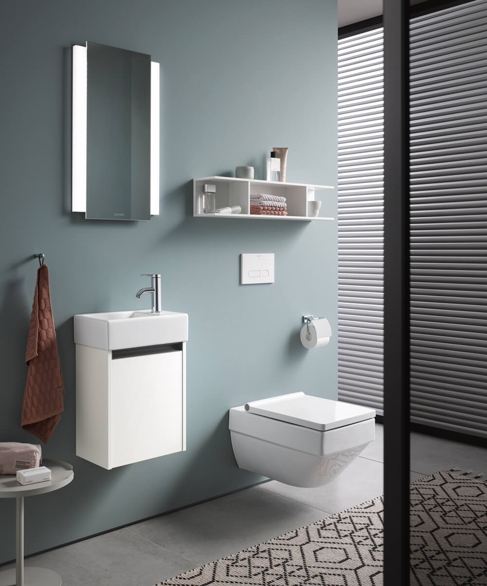 DURAVIT (Ketho.2) Тумба подвесная под раковину арт.072438, 238 мм х 364 мм х 440 мм, 1 дверца, петли слева, бетонно-серый  матовый