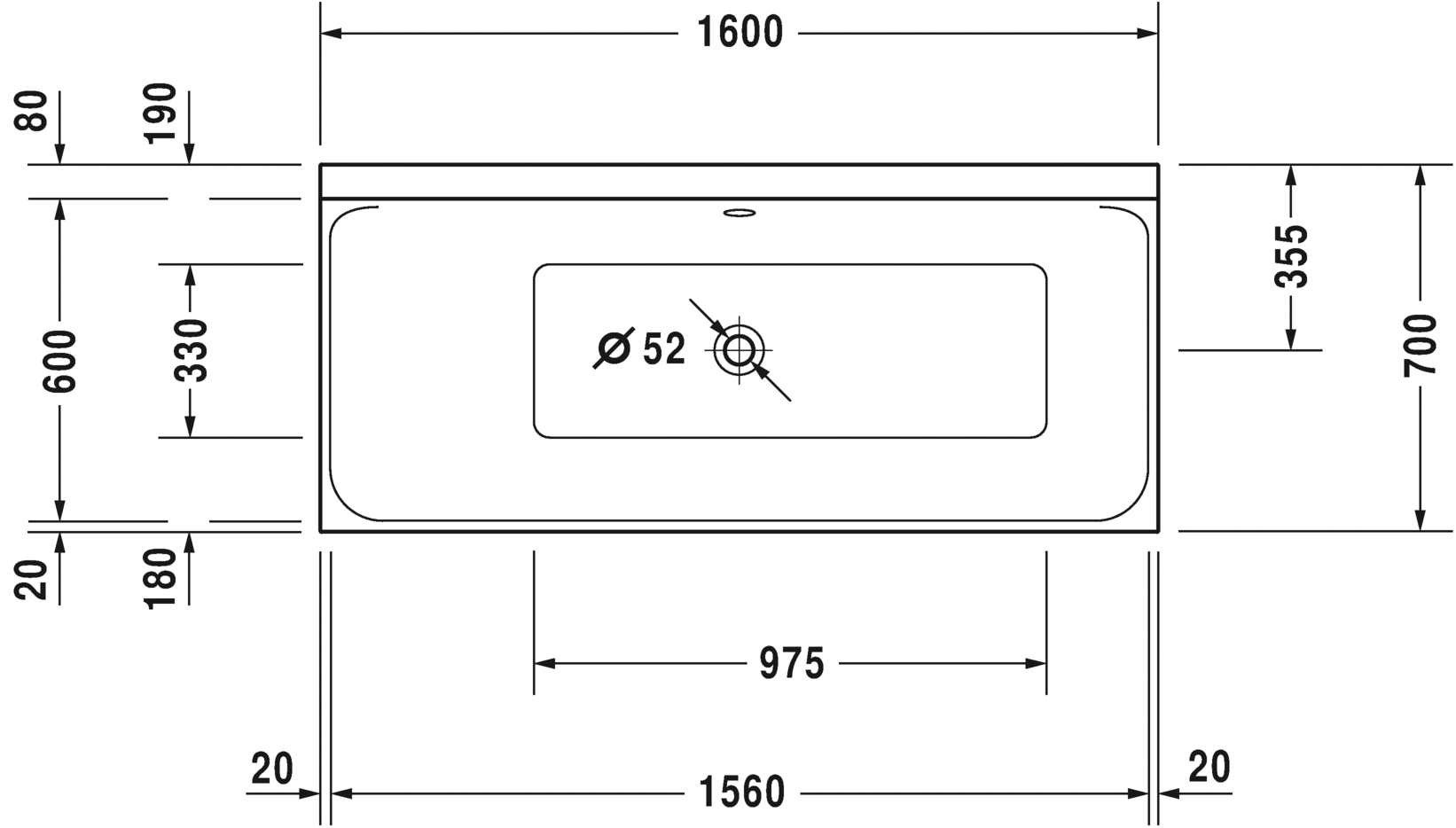 Акриловая ванна Duravit P3 Comforts 700371000000000 1600 х 700 c наклоном для спины слева, встраиваемая или с панелями, белая (изделие снято с производства)