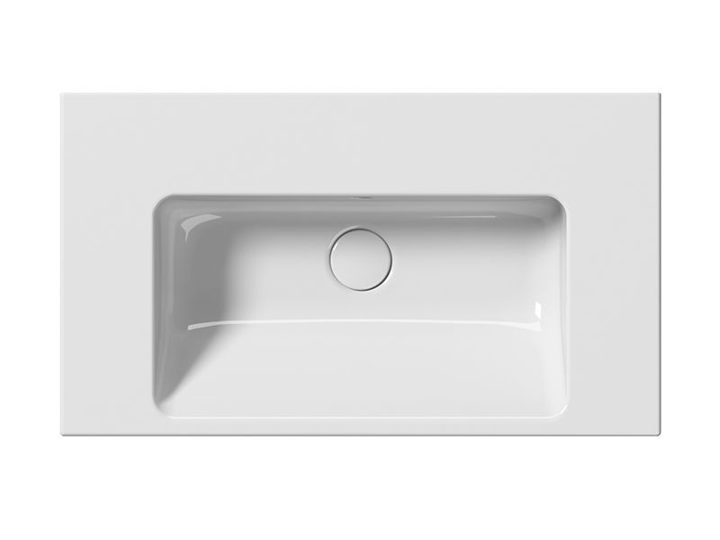 Раковина подвесная/встраиваемая GSI NORM 8637111 700 мм х 400 мм, с 1 отверстием под смеситель, с переливом, белая глянцевая