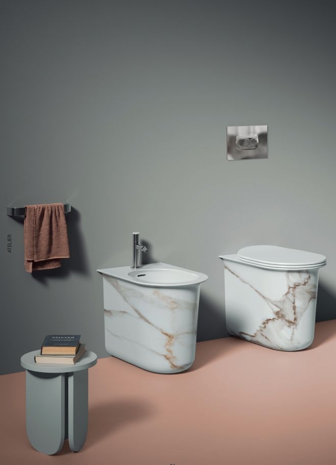 Клавиша смыва ARTCERAM ATELIER 702.000.17  245х163 мм, 2 режима, чёрный матовый