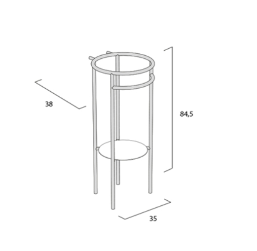 Напольная металлическая консоль GLOBO OPI Ring OP003RAR c фронтальным полотенцедержателем, матовый чёрный