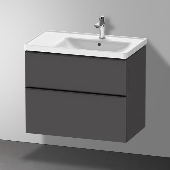 Тумба подвесная под раковину DURAVIT D-Neo DE435804949 784 мм х 452 мм, с выдвижным ящиком и выдвижным отделением, графит матовый