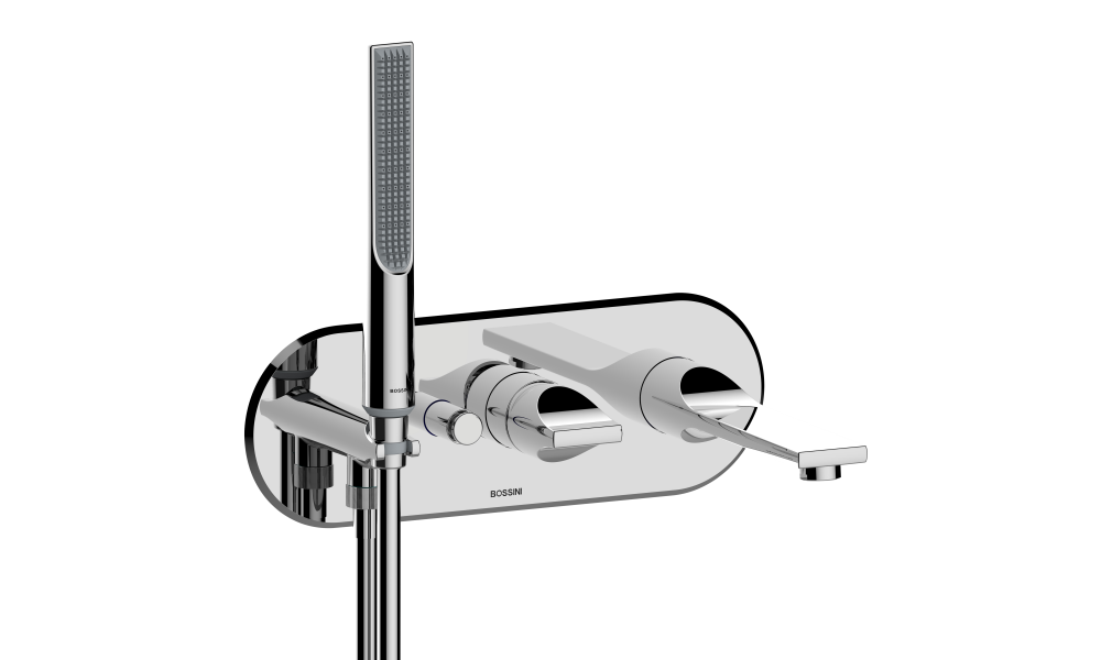 Наружная часть смесителя для ванны BOSSINI Apice Z00555.030 c изливом, душем-палочкой и шлангом, хром