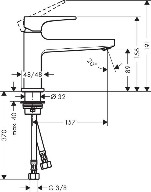Смеситель для раковины с донным клапаном Hansgrohe Metropol 74502000 Хром