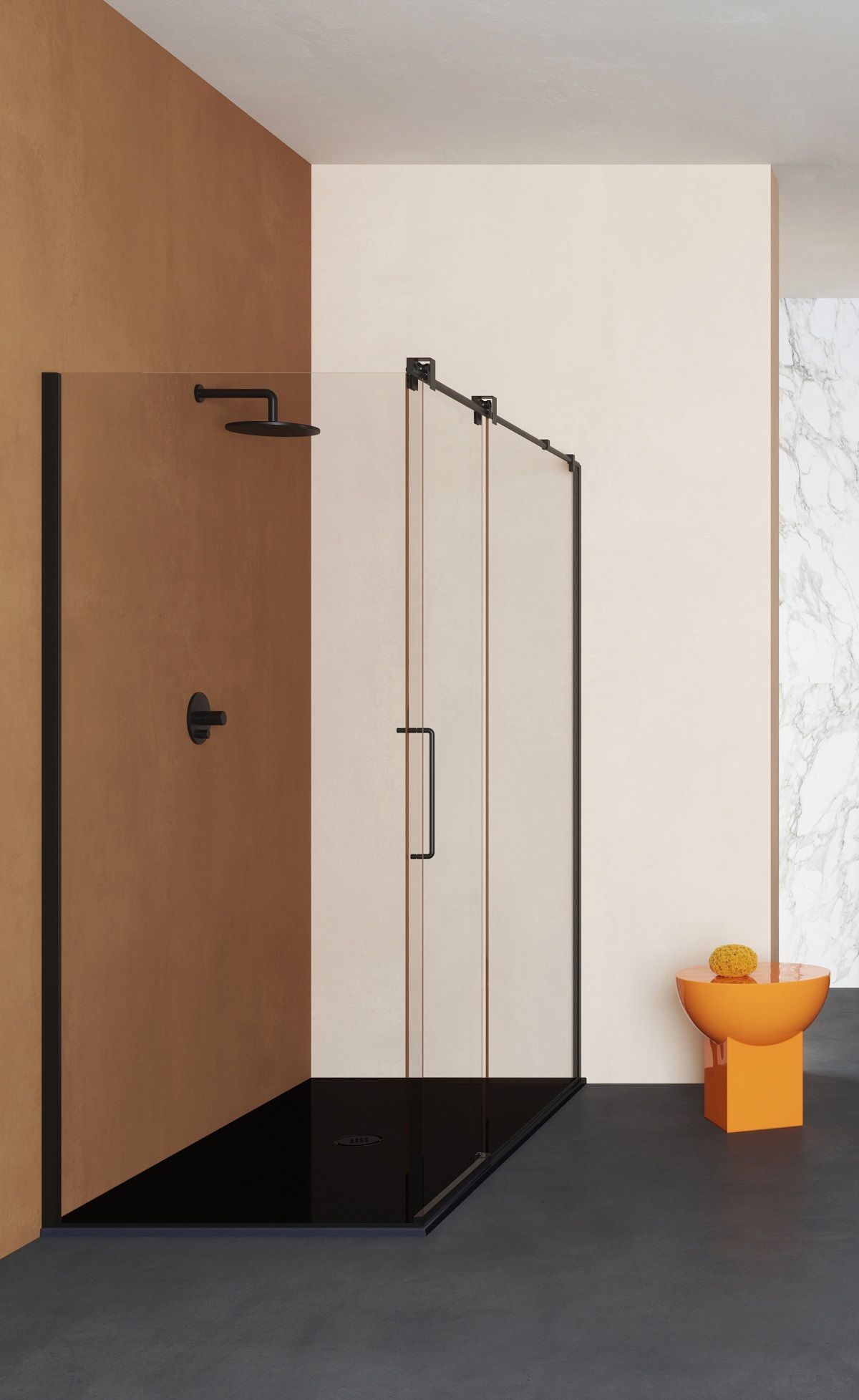 Керамический поддон GSI PURA H2 46100726 700х1000х20 мм, цвет Чёрный матовый Ardesia