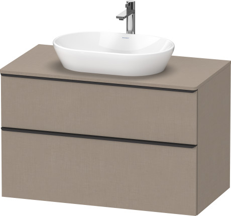 Тумба подвесная под раковину DURAVIT D-Neo DE496807575 550 мм х 1000 мм, с двумя выдвижными ящиками и консолью, лён