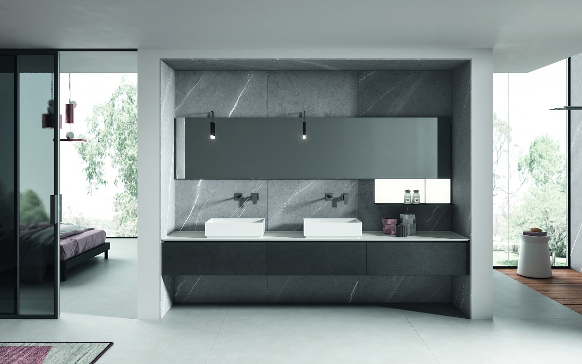 Тумба под раковину BMT IKON 970 109 LDF 01 0 603  900х300х500 мм, цвет Anthracite Grey Ecomalta