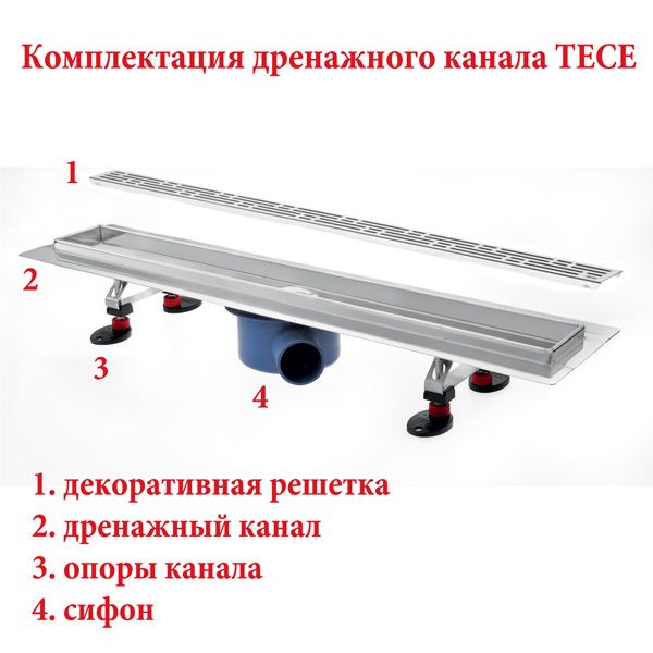 Дренажный канал для пристенного монтажа TECE TECEdrainline 600701 прямой, 700 мм, с гидроизоляцией SealSystem